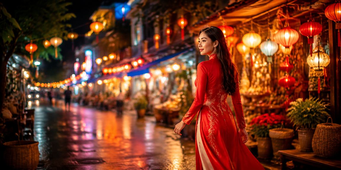 Khung cảnh chơi casino trực tuyến ở Buôn Ma Thuột với trang phục áo dài truyền thống